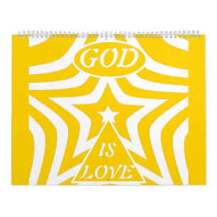 Achempong God Is Love Star Cyber Yellow Monthly  Calendar