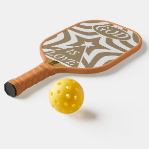 Achempong God Is Love Star Light Taupe - Tan Base Pickleball Paddle