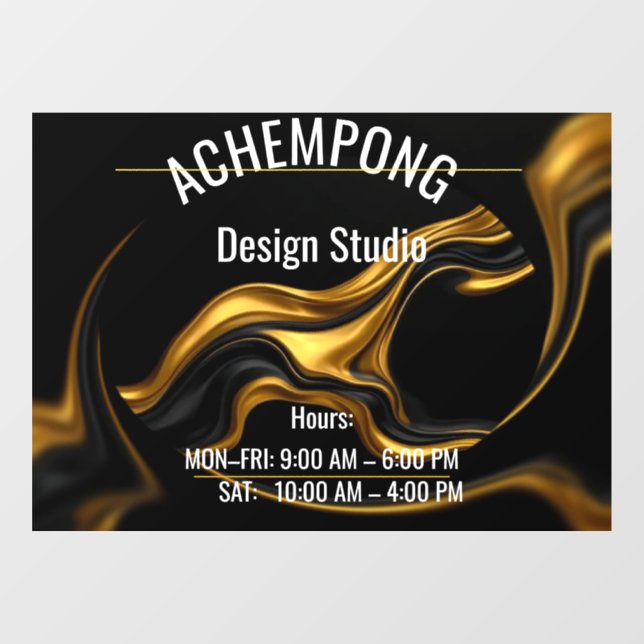 Achempong Luxury Gold Wave Window Cling – Store Ho (Sheet)