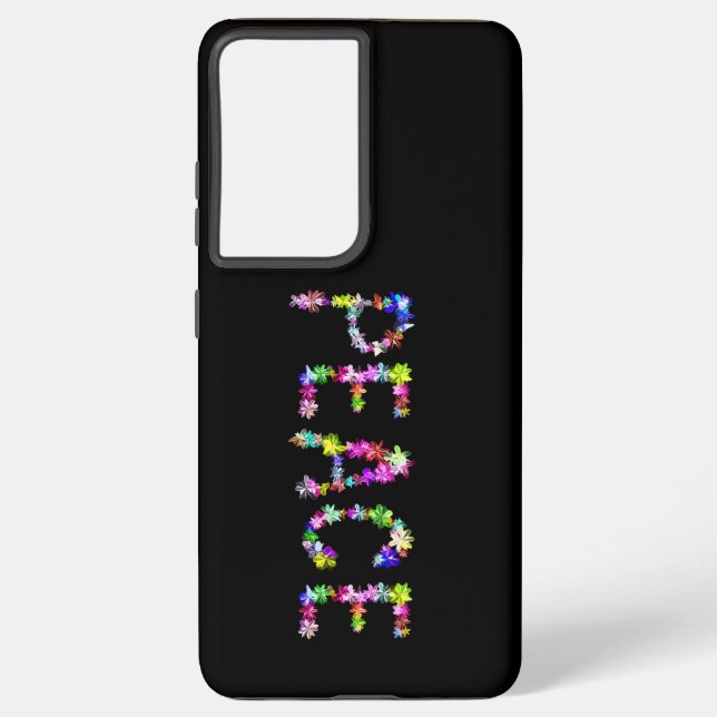 Achempong Peace Love Statement | Vibrant Typograph Samsung Galaxy S21 Ultra Case (Back)