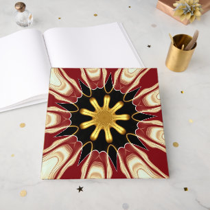 Achempong: Starburst   Deep Crimson & Gold Luxury  Guest Book