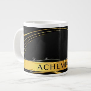 Achempong: The Auric Cascade   Opulent Liquid Gold Large Coffee Mug