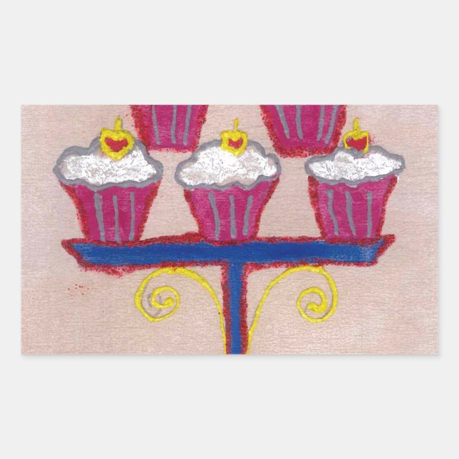 Achempong's Artful Inspirational Cupcake Couture Rectangular Sticker (Front)