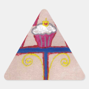 Achempong's Artful Inspirational Cupcake Couture Triangle Sticker