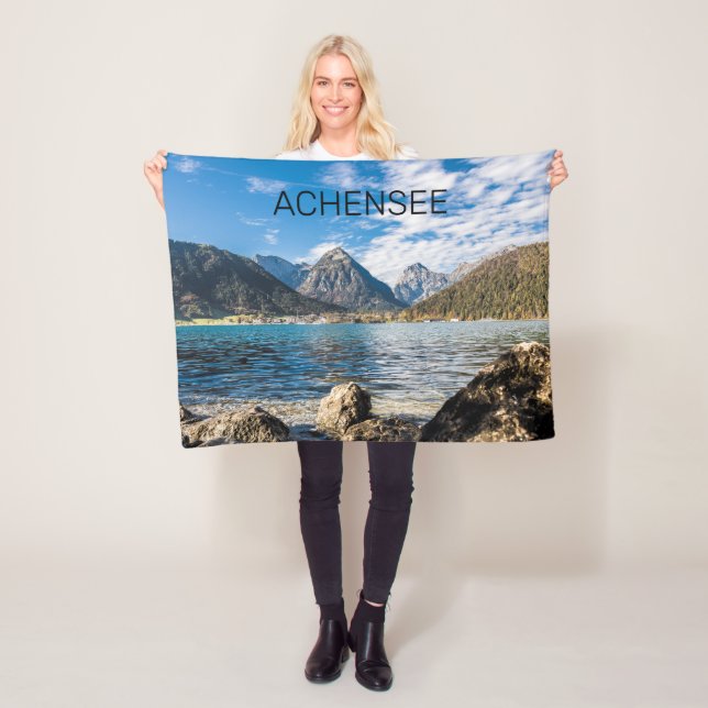 Achensee Tirol Retro Austria Holiday Souvenir Fleece Blanket (In Situ)