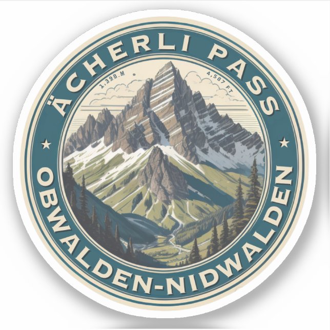 Acherli Pass swiss mountain pass hiking trail gift (Front)