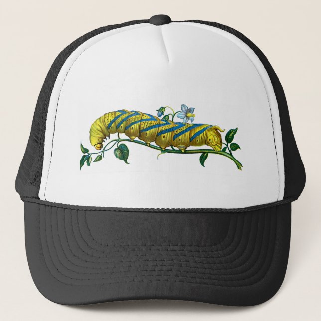 Acherontia atropos caterpillar trucker hat (Front)