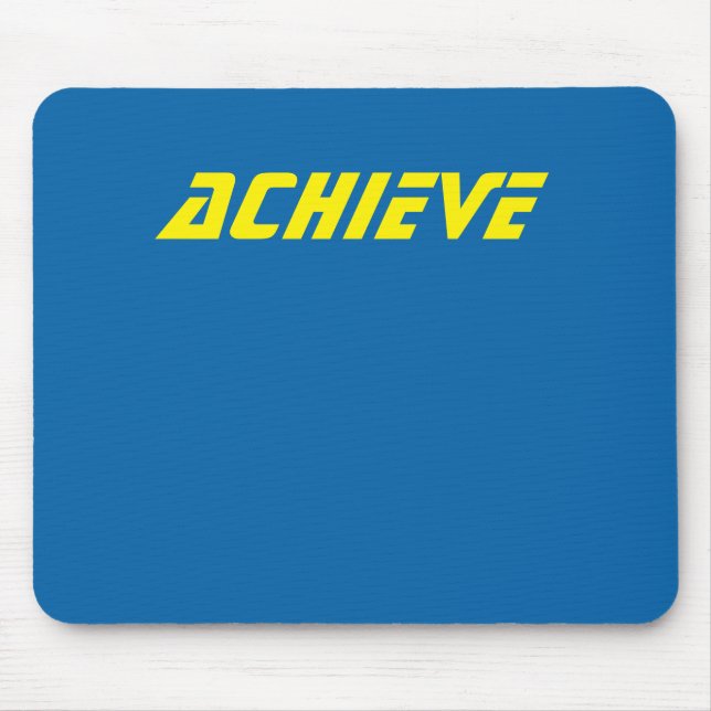 Achieve, Inspirational Typography Sky Blue  Mouse Mat (Front)
