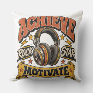 Achieve Rock Star Motivate Throw Pillow