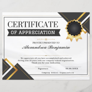 Achievement Appreciate Certificate
