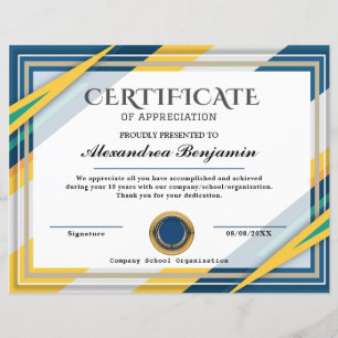 Achievement Appreciate Certificate