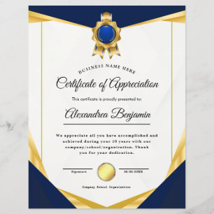 Achievement Appreciate Certificate