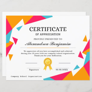 Achievement Appreciate Certificate