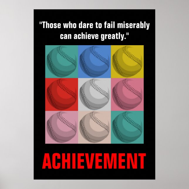 Achievement Baseball Inspirational Motivational Poster (Front)