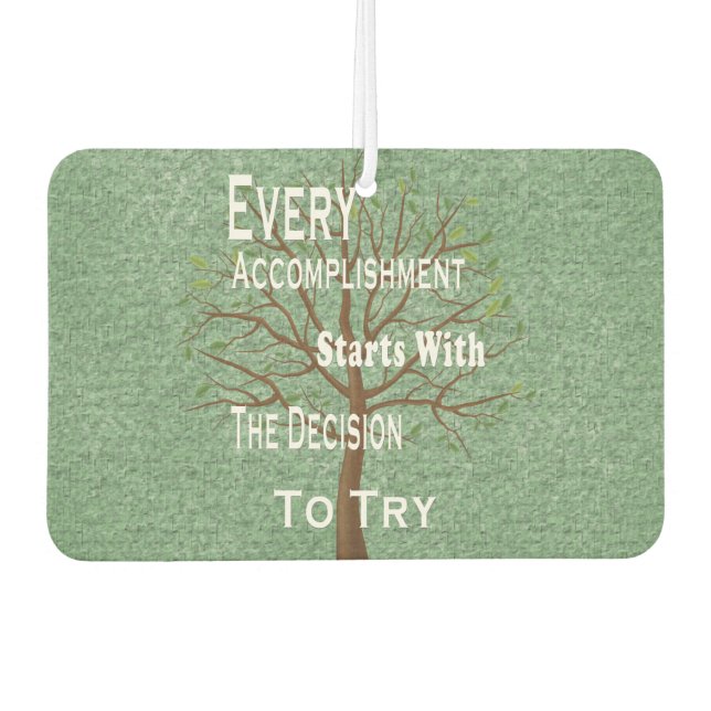 Achievement quotes car air freshener (Front)