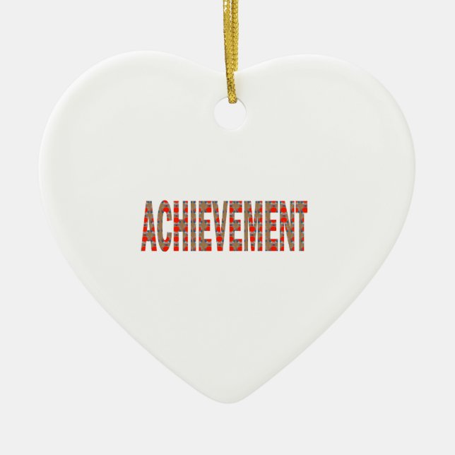 ACHIEVEMENT Success Motivation Effort Inspiration Ceramic Tree Decoration (Front)