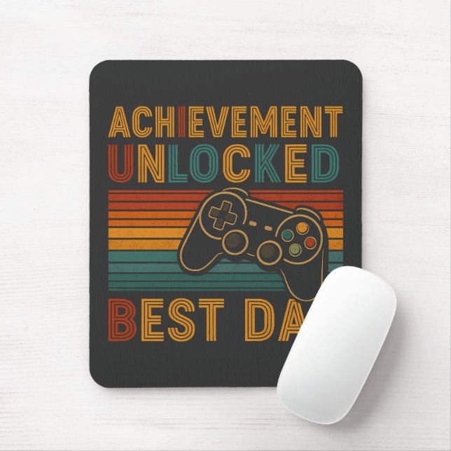 Achievement Unlocked Best Dad  Mouse Mat (With Mouse)