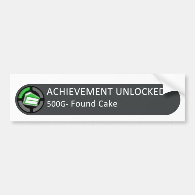 Achievement Unlocked Found Cake Bumper Sticker (Front)