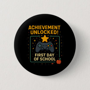 Achievement Unlocked Funny New Ck To School Video  6 Cm Round Badge