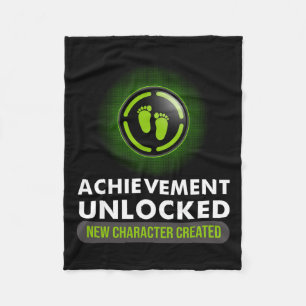 Achievement Unlocked Gift Couples Video Game Pregn Fleece Blanket