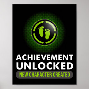Achievement Unlocked Gift Couples Video Game Pregn Poster