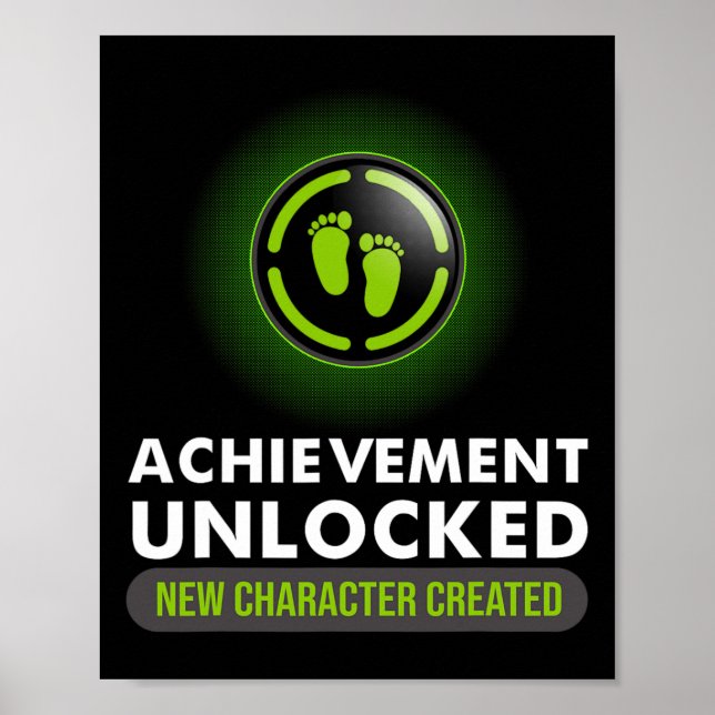 Achievement Unlocked Gift Couples Video Game Pregn Poster (Front)