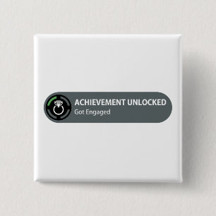Achievement Unlocked - Got Engaged 15 Cm Square Badge