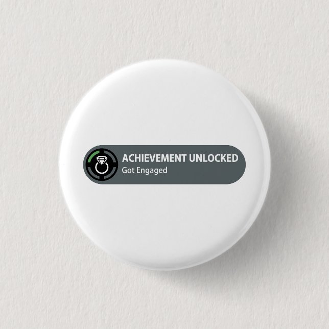 Achievement Unlocked - Got Engaged 3 Cm Round Badge (Front)