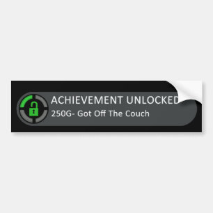 Achievement Unlocked Got Off The Couch Bumper Sticker