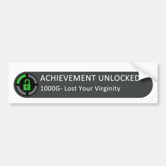 Achievement Unlocked Lost Virginity Bumper Sticker (Front)