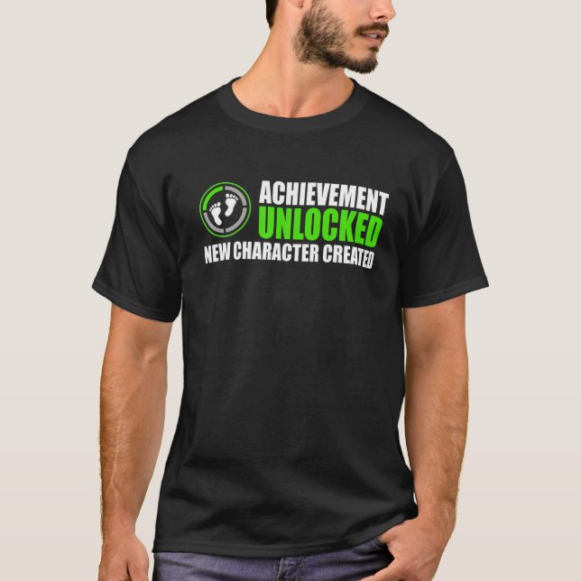 Achievement Unlocked New Character Created T-Shirt (Front)