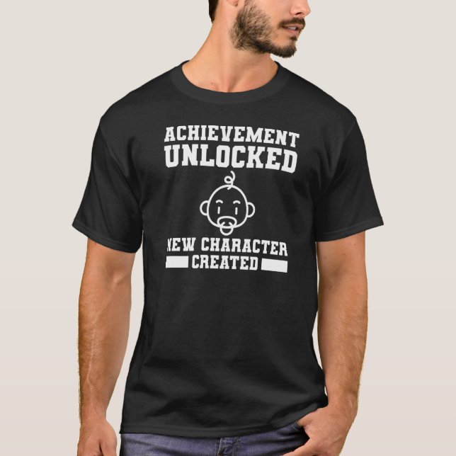 Achievement Unlocked New Character Created T-Shirt (Front)
