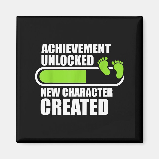 Achievement Unlocked New Character D Funny Pregnan Magnet (Front)