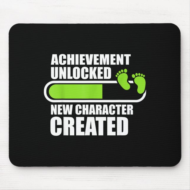 Achievement Unlocked New Character D Funny Pregnan Mouse Mat (Front)