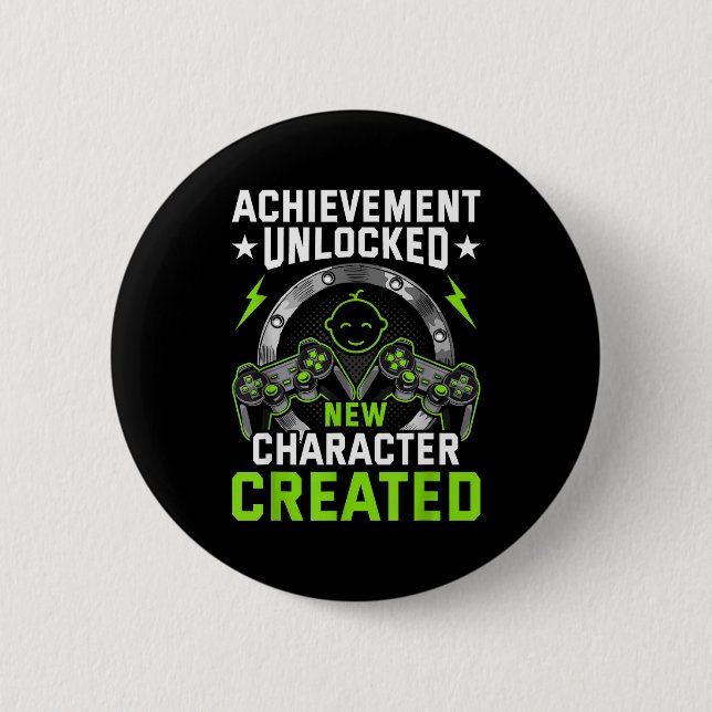 Achievement Unlocked New Character D Video Gamer  6 Cm Round Badge (Front)