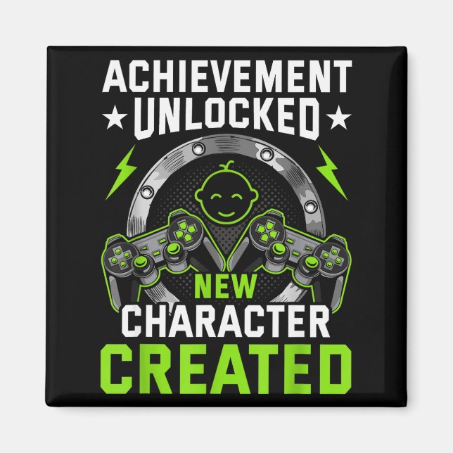 Achievement Unlocked New Character D Video Gamer  Magnet (Front)