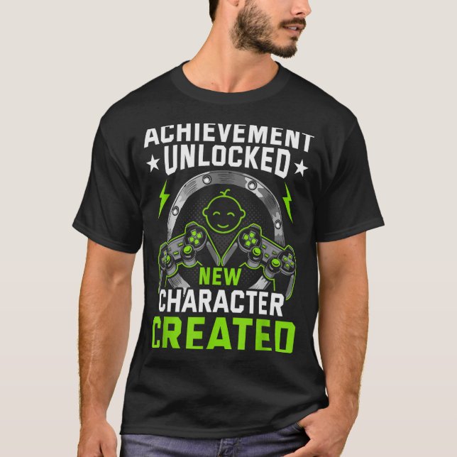 Achievement Unlocked New Character D Video Gamer  T-Shirt (Front)