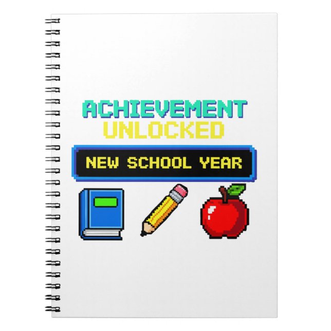 Achievement Unlocked: New School Year | Retro Game Notebook (Front)