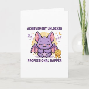 Achievement Unlocked Professional Napper Bat Card