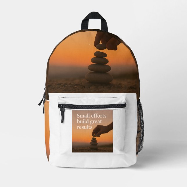 Achieving Greatness One Step at a Time   Printed Backpack (Front)