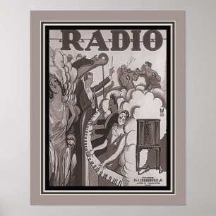 Achille Mauzan Vintage Radio Ad Poster