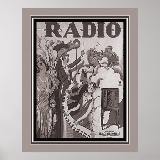 Achille Mauzan Vintage Radio Ad Poster (Front)