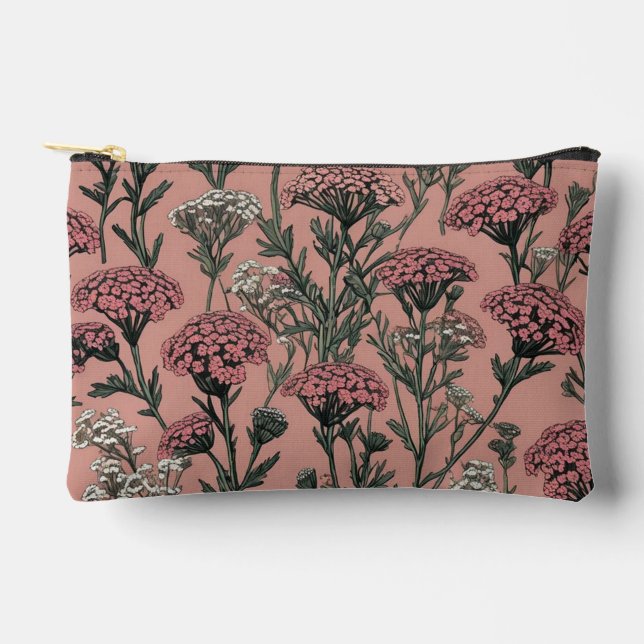 Achillea Desert Eve Deep Rose pattern Accessory Pouch (Front)