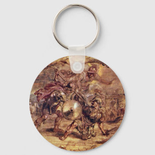 Achilles Defeated Hector.,  By Peter Paul Rubens Key Ring