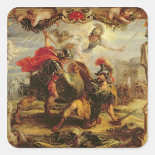 Achilles Defeating Hector, 1630-32 Square Sticker