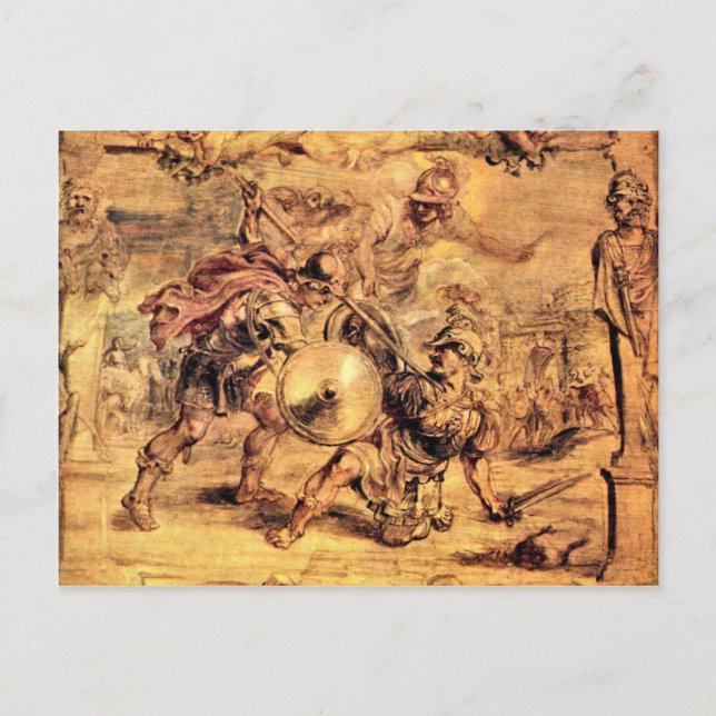 Achilles defeats Hector by Paul Rubens Postcard (Front)