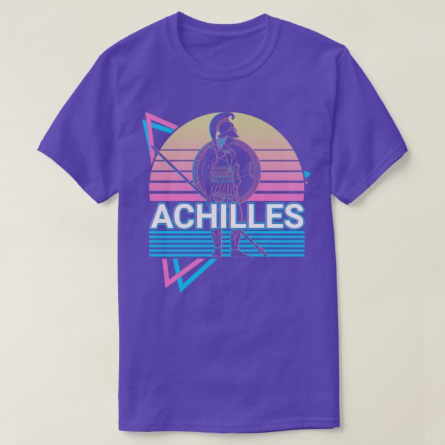 Achilles Greek Warrior Ancient Greek Mythology Ret T-Shirt (Design Front)