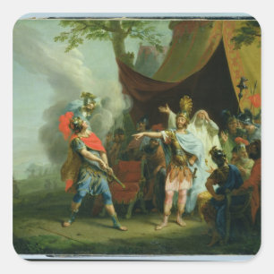 Achilles has a dispute with Agamemnon, 1776 Square Sticker