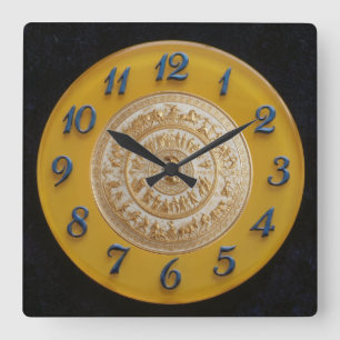 Achilles Shield Lemon Dial  Square Wall Clock
