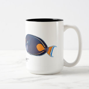 Achilles & Whitecheek Surgeonfishes Two-Tone Coffee Mug